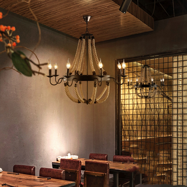 Industrial Loft Charm Pendant Light With Twine