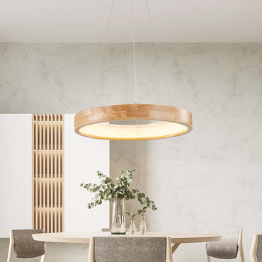 Modern Warmth Wood and Acrylic Pendant Light
