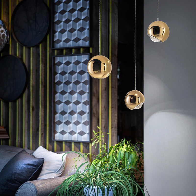 Modern Interiors Warm Glow Pendant Light With Premium Golden Metal Ball