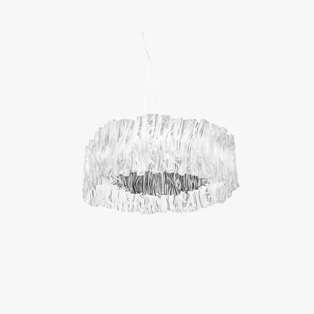 Stainless Steel Elegant Pleated Circle Pendant Light