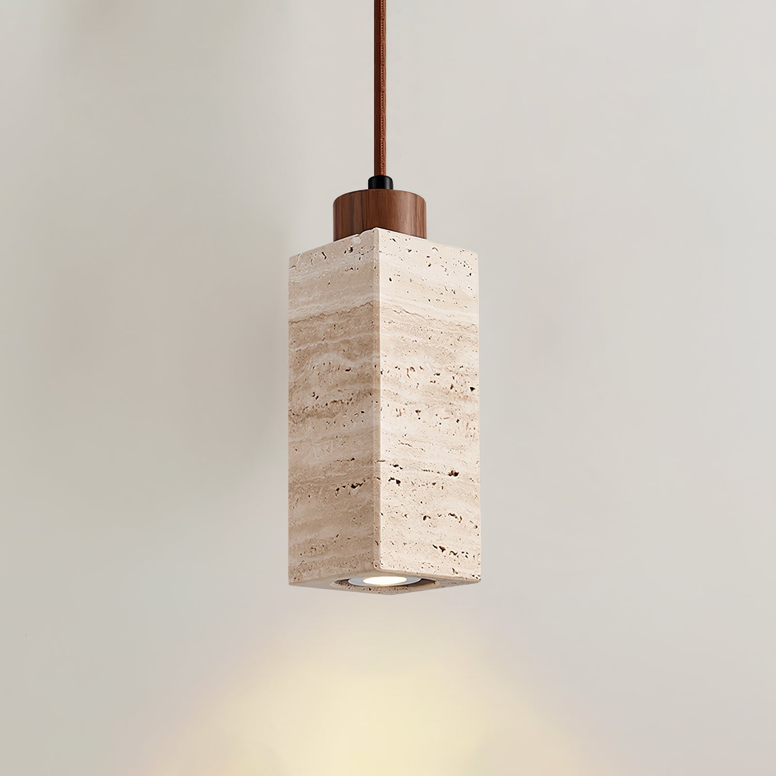 Pendant Light With Warm Ambient Glow Travertine