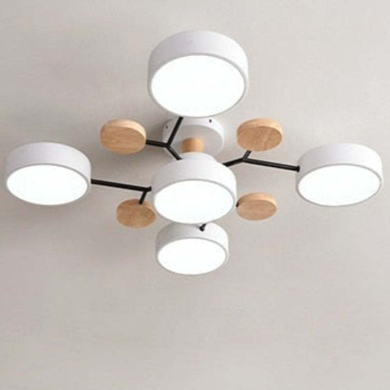 Living Room And Dining Area Ceiling Light Wooden Round