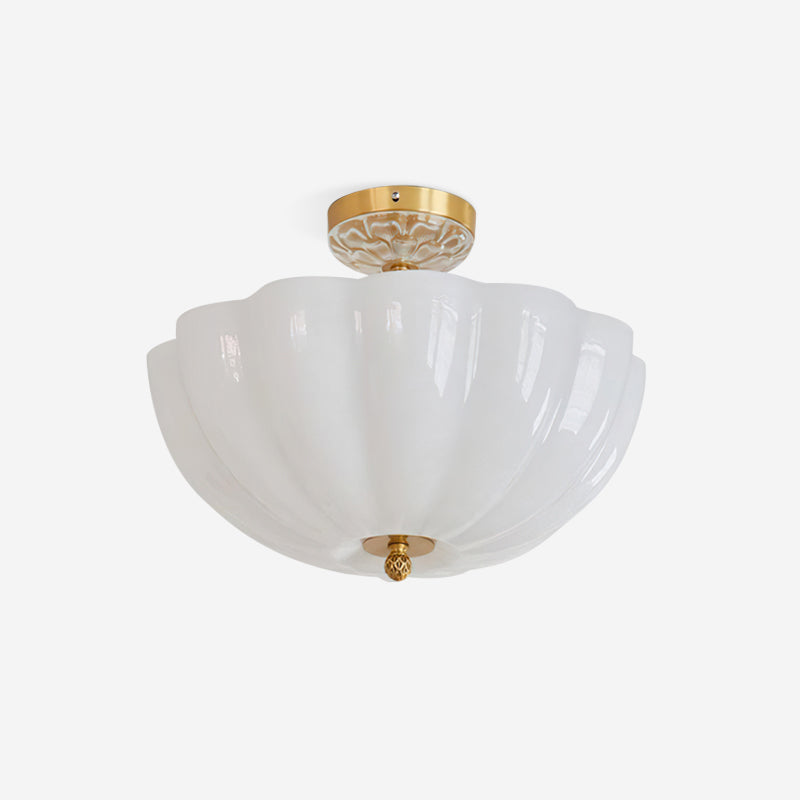 Modern Glass And Brass Petal Silhouette Ceiling Light