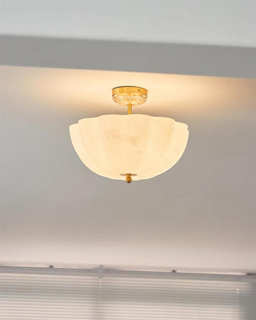 Modern Glass And Brass Petal Silhouette Ceiling Light