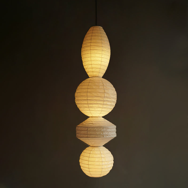 Pendant Light With Soft Glow Geometric Paper Lantern