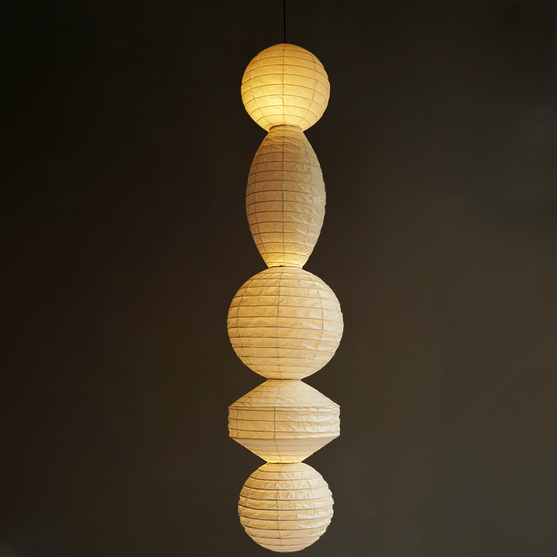 Pendant Light With Soft Glow Geometric Paper Lantern