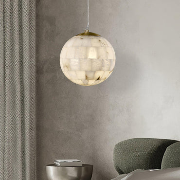 Warm Glow Pendant Lamp Alabaster Globe
