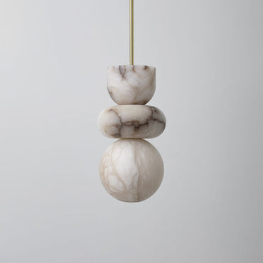 Warm Ambience Brass Body Alabaster Pendant Light
