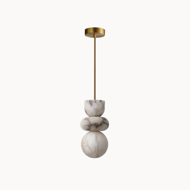 Warm Ambience Brass Body Alabaster Pendant Light