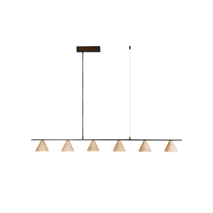 Pendant Lamp for Warm Ambience with Six Head Travertine