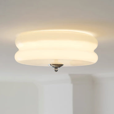 Flush Mount Ceiling Light Frosted Glass Minimalist Two Layer