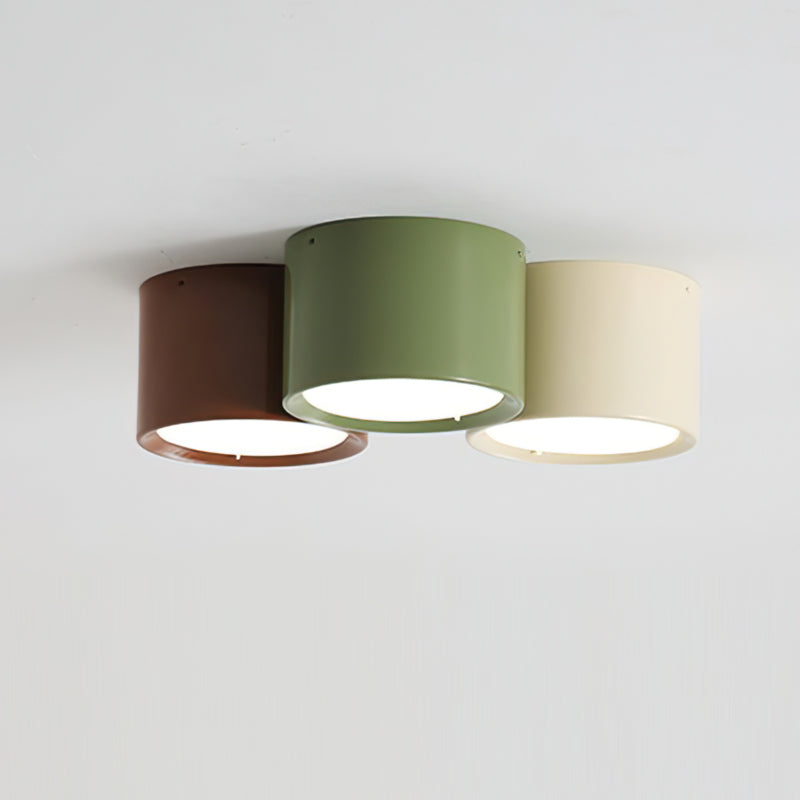 Cylindrical Minimalist Colorful Metal Ceiling Light