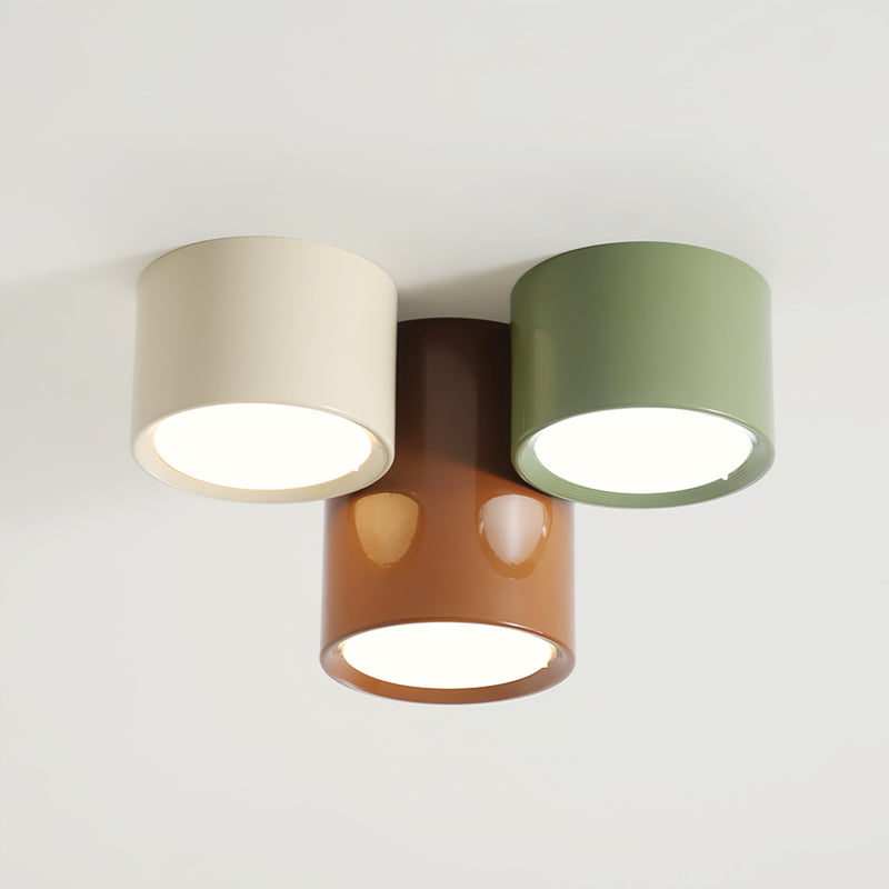 Cylindrical Minimalist Colorful Metal Ceiling Light