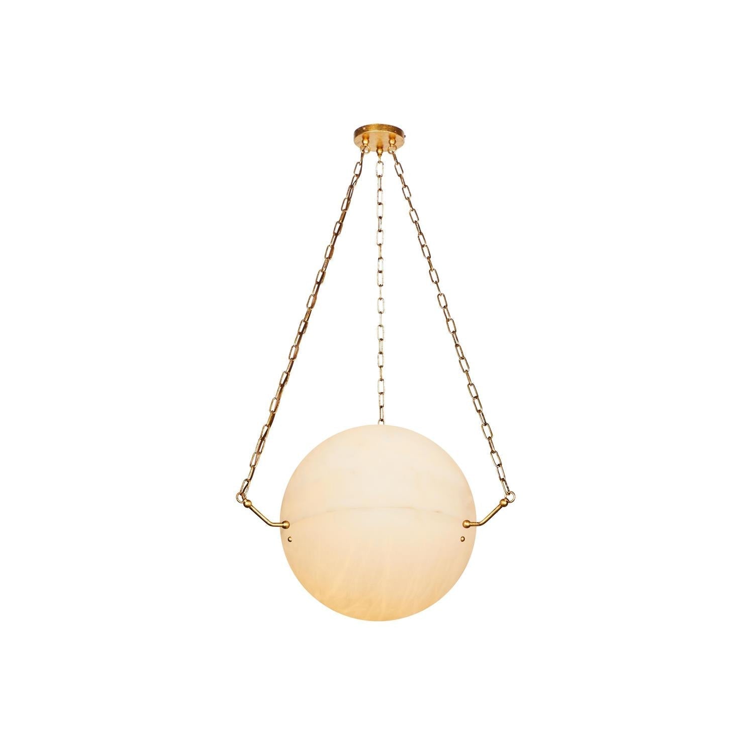 Copper Finish Alabaster Minimalist Pendant Light