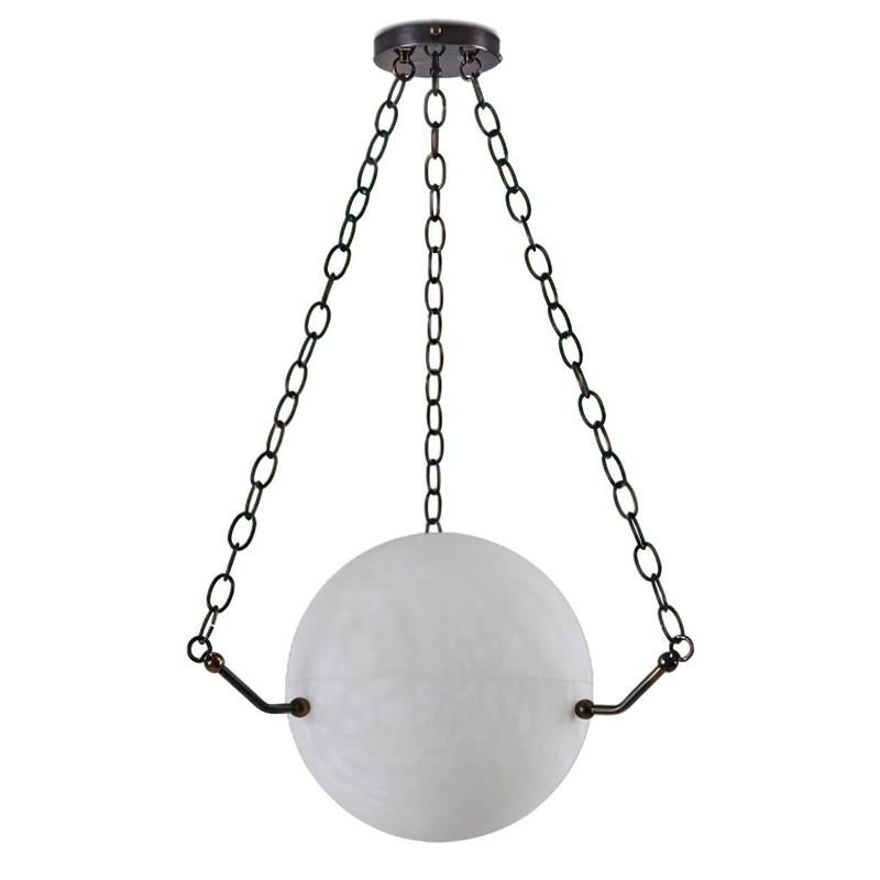 Copper Finish Alabaster Minimalist Pendant Light