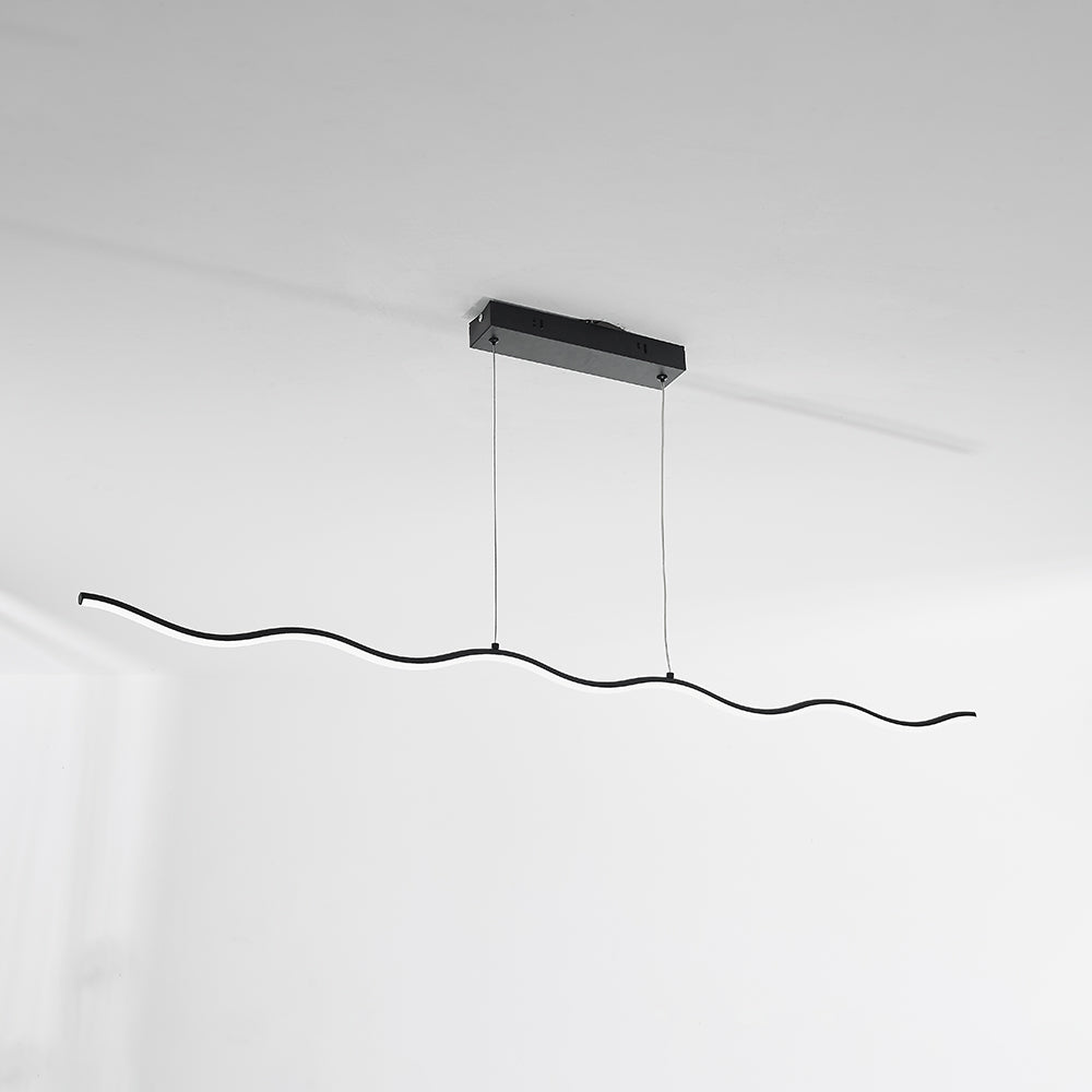 Modern Black And White Linear Wave Pendant Light