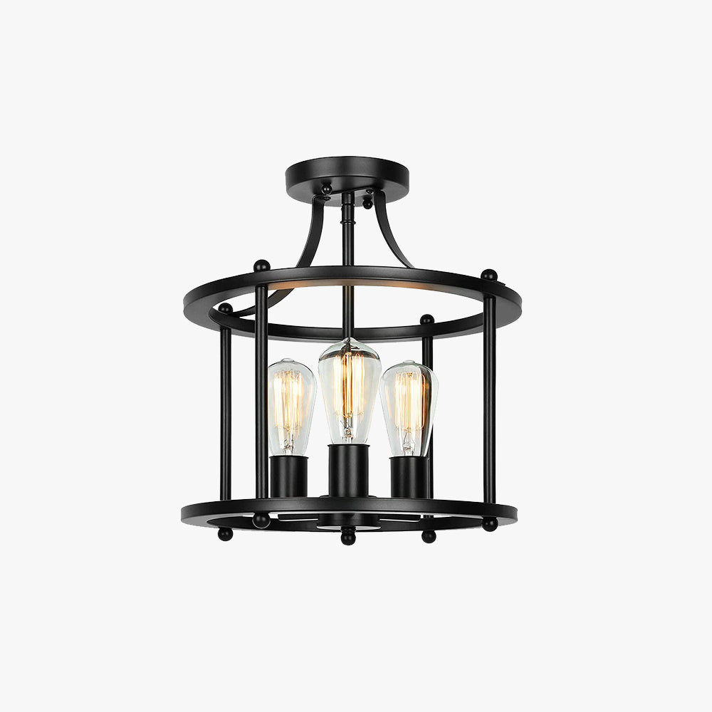 Ceiling Light Industrial LED Flush Mount Lantern For Dining And Living