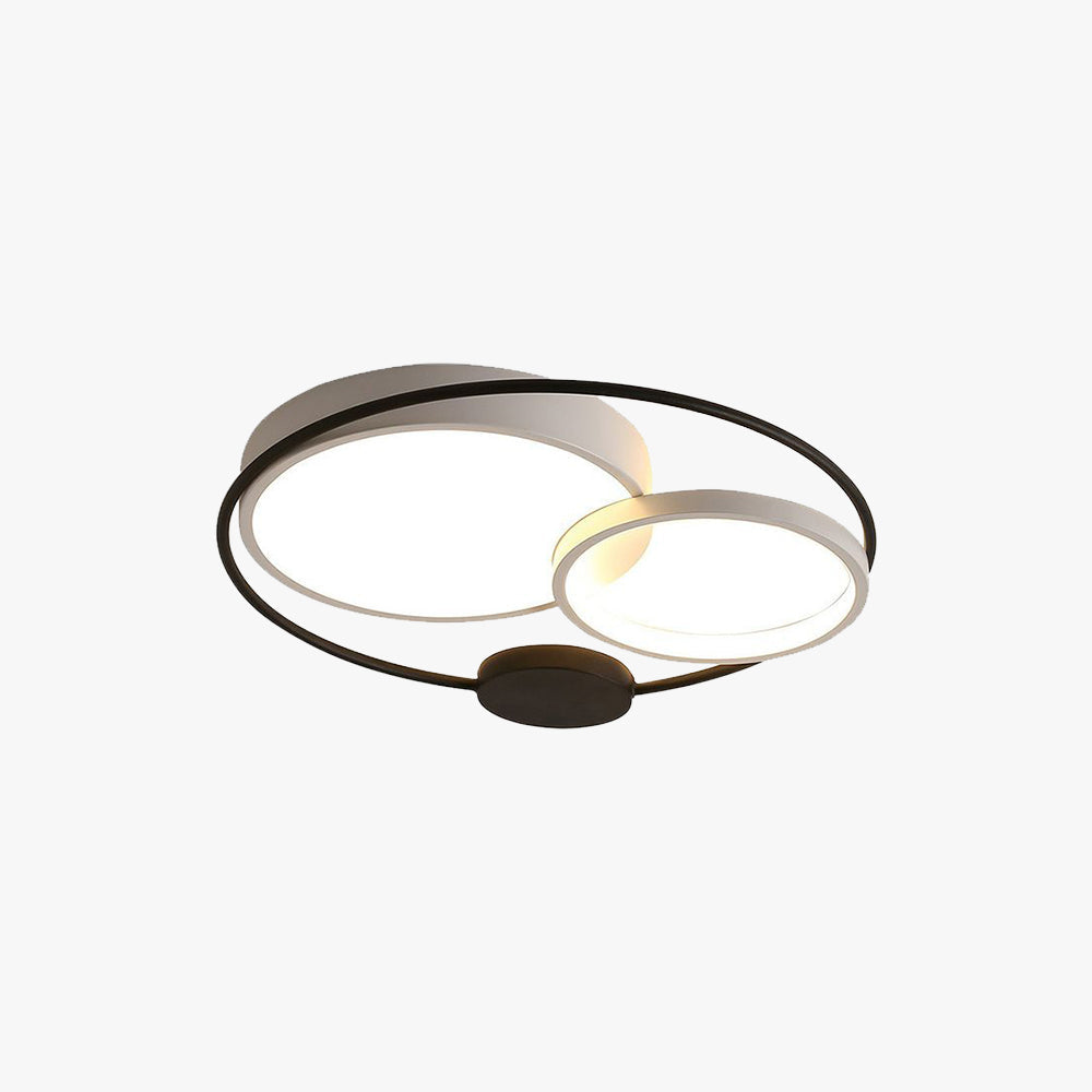 Black And White Two Tone Circular LED Flush Mount Ceiling Light