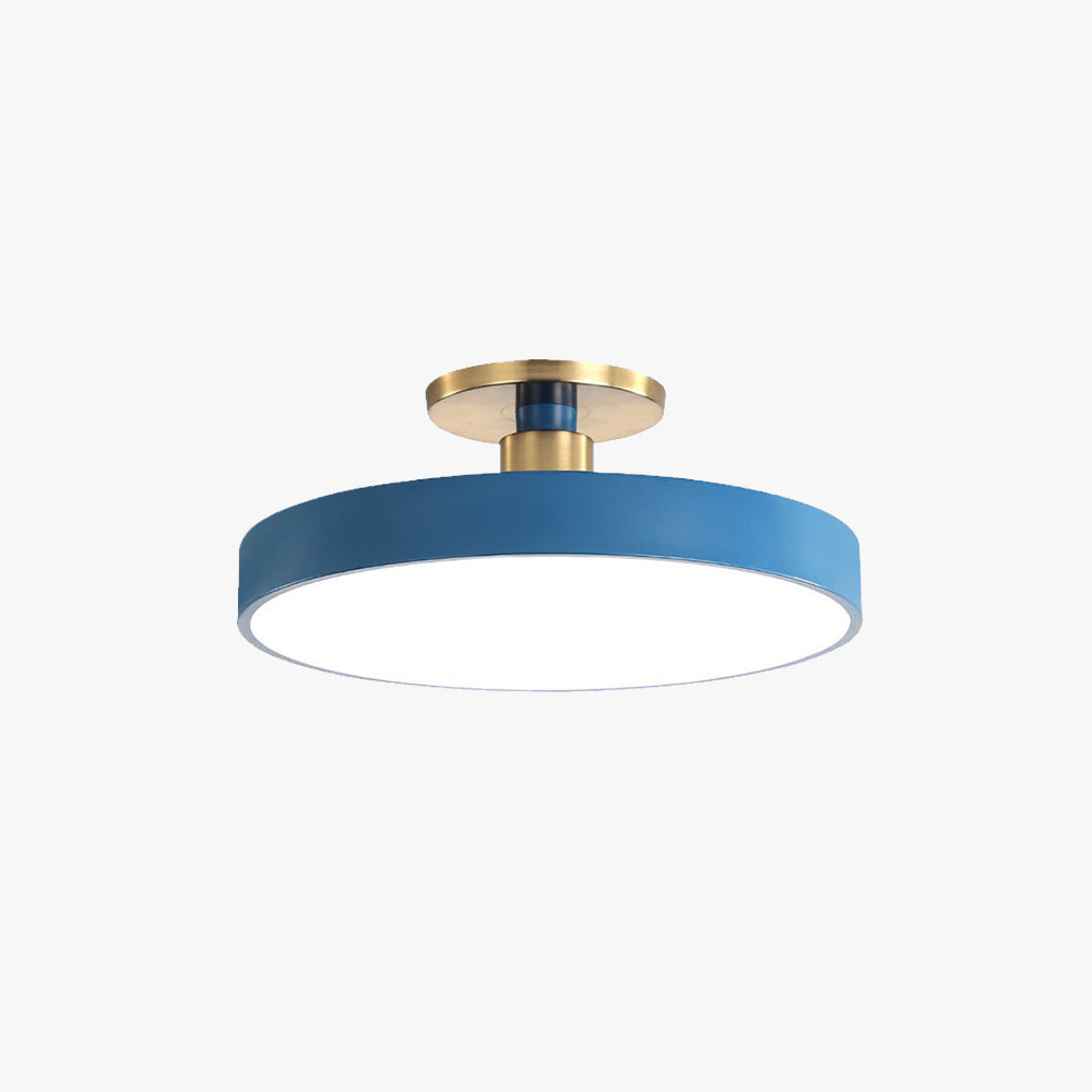 Black White Gold Dusty Blue Slim Round Flush Mount Ceiling Light