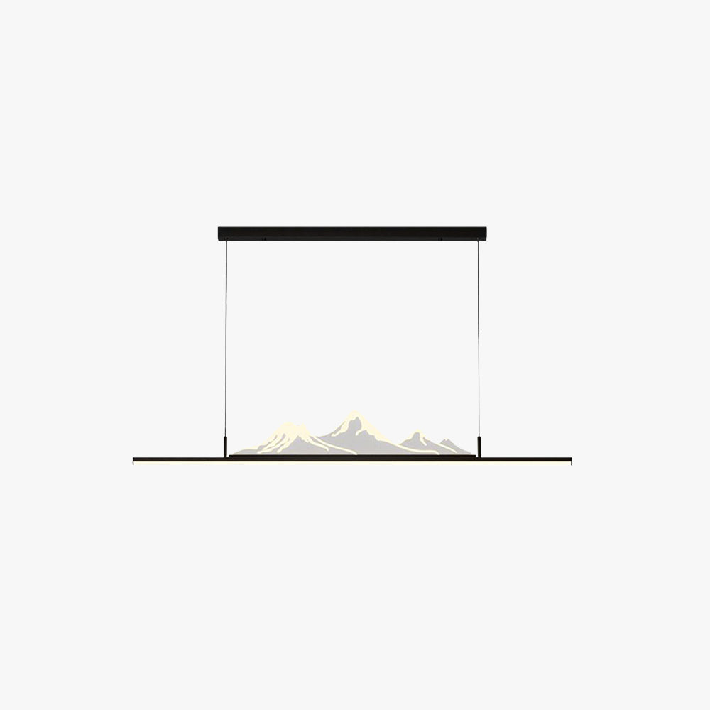Black Gold Mountain Shape Dimmable LED Pendant Light