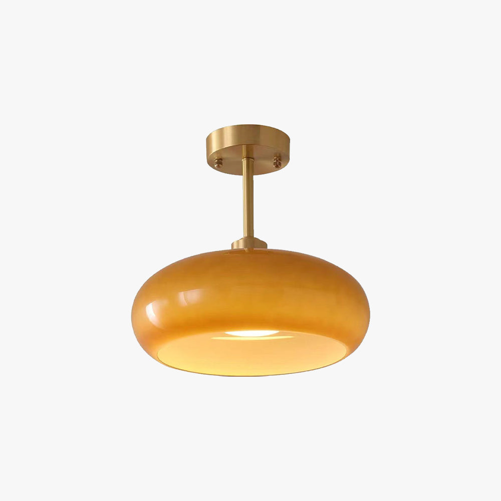 White Or Orange Finish Aurora Glass Flush Mount Ceiling Light