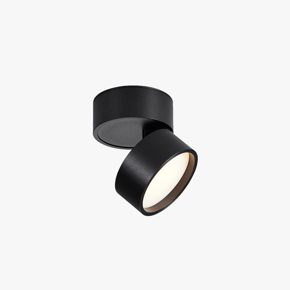 Black And White Cylindrical Flush Mount Ceiling Light For Hallway