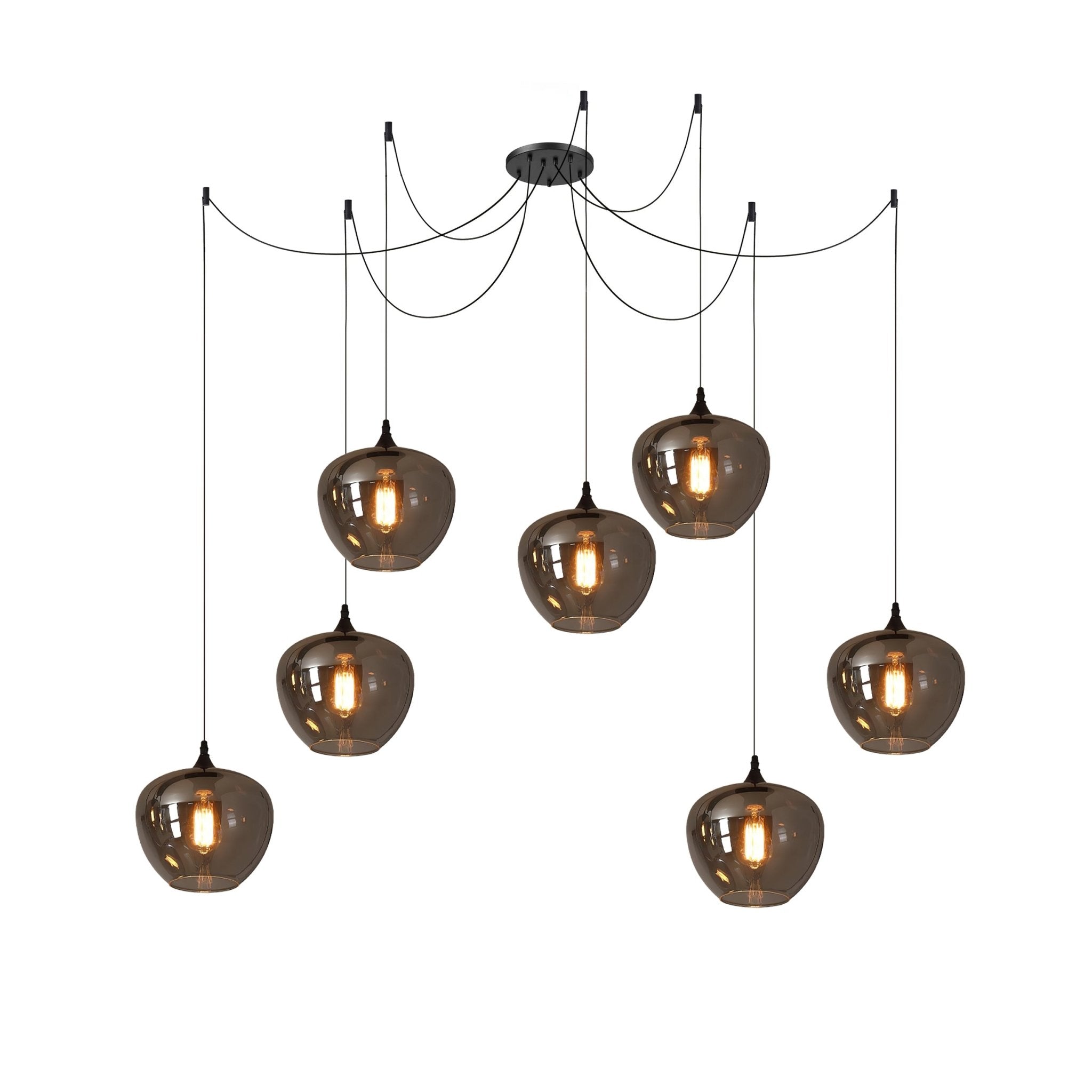 Smoke Gray Shade Minimalist Glass Pendant Light