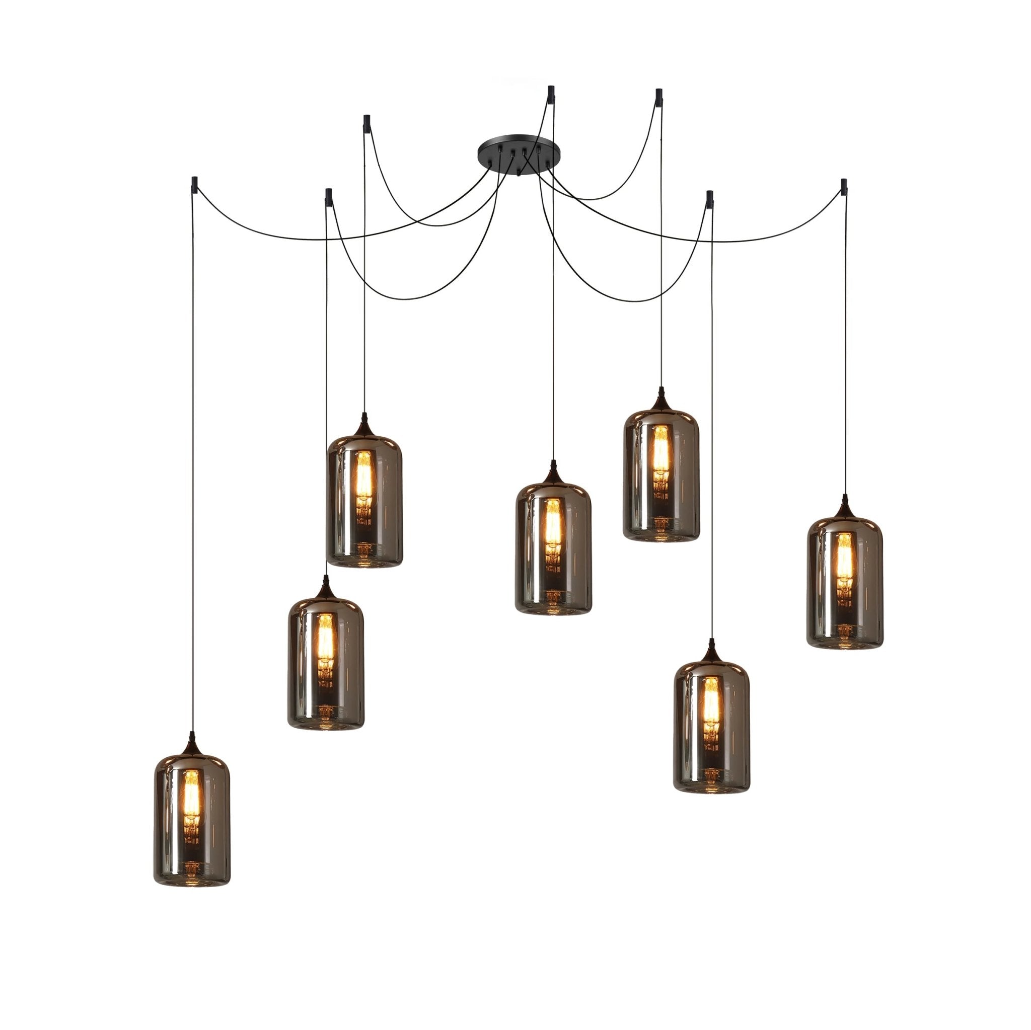 Smoke Gray Shade Minimalist Glass Pendant Light