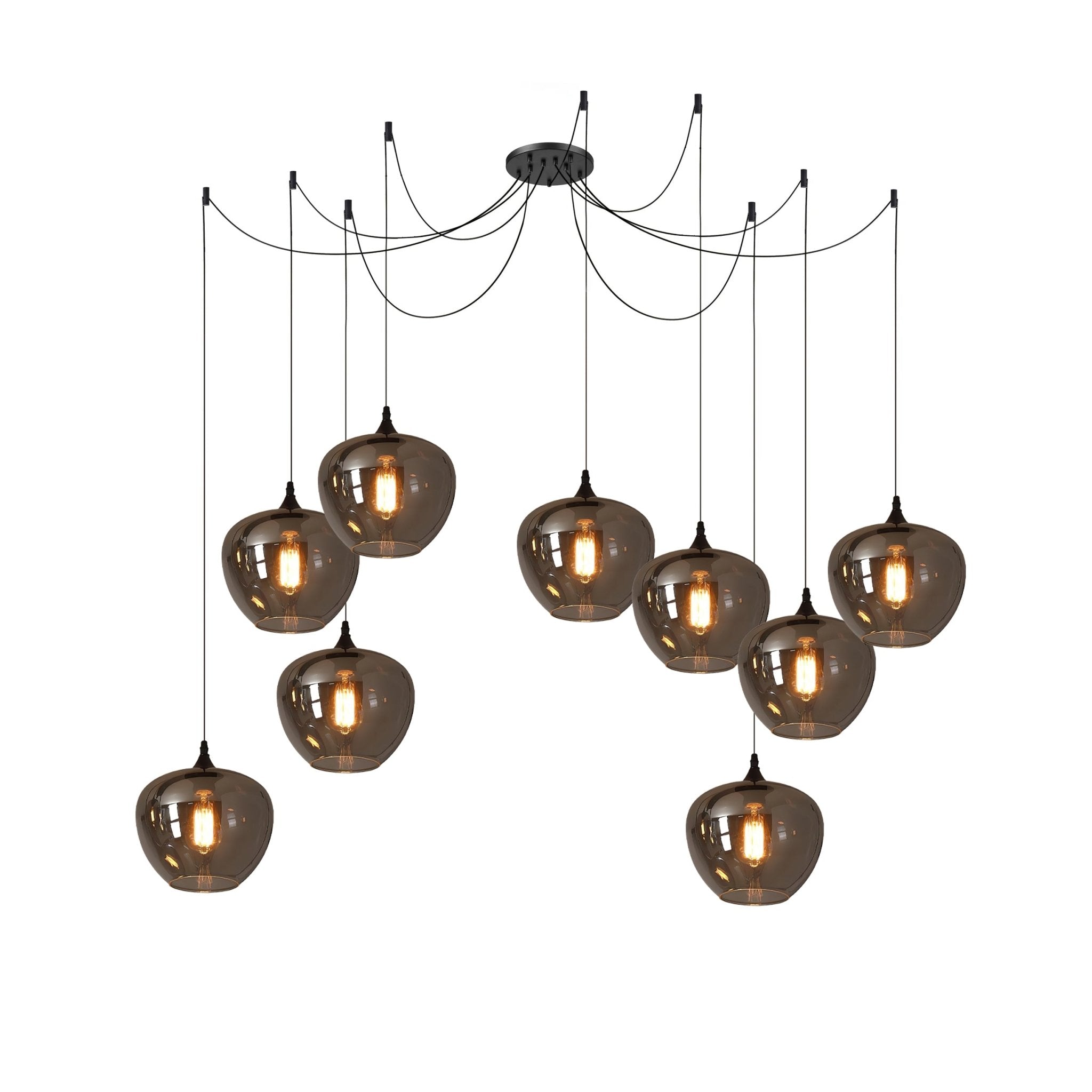 Smoke Gray Shade Minimalist Glass Pendant Light
