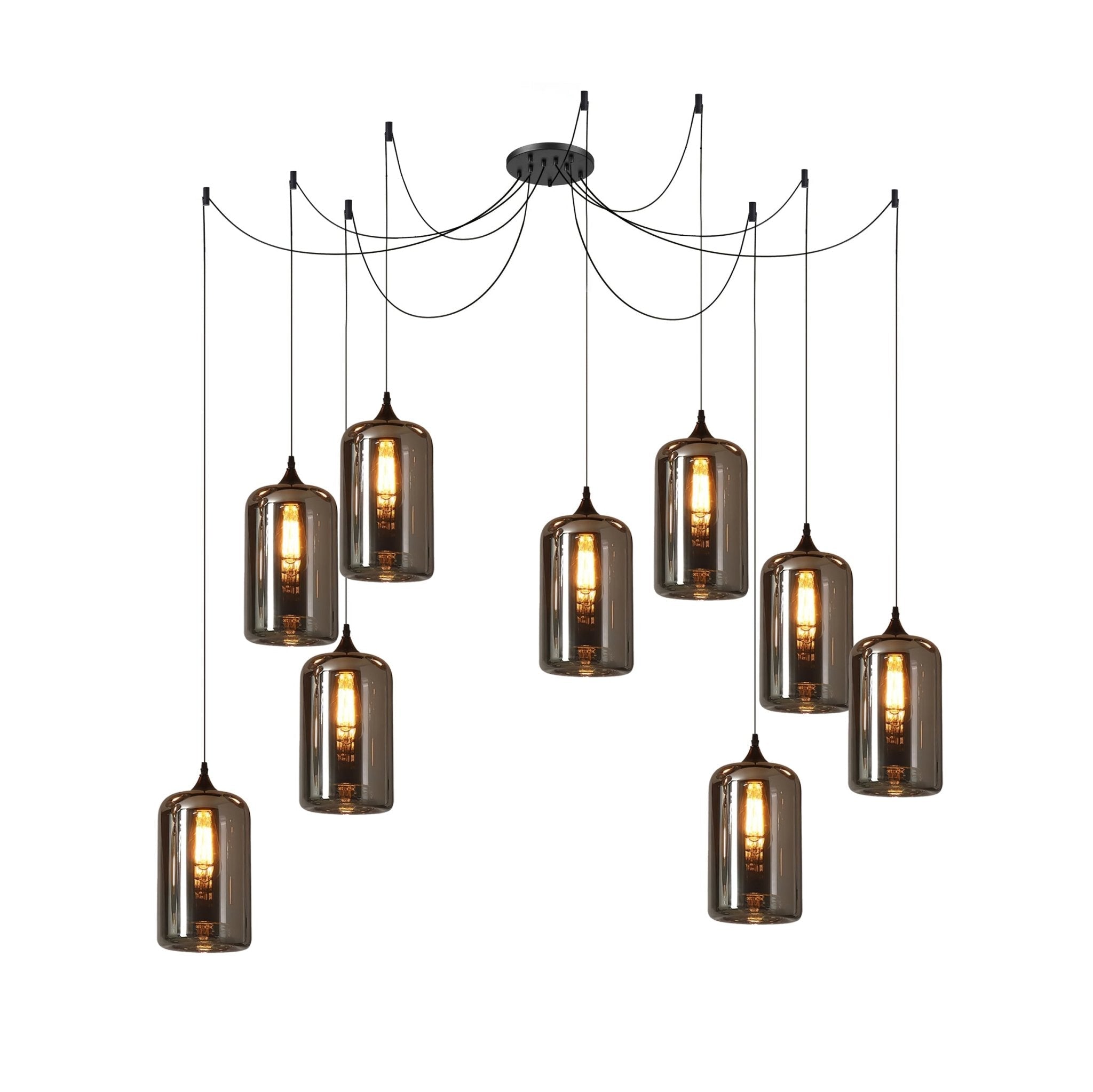 Smoke Gray Shade Minimalist Glass Pendant Light