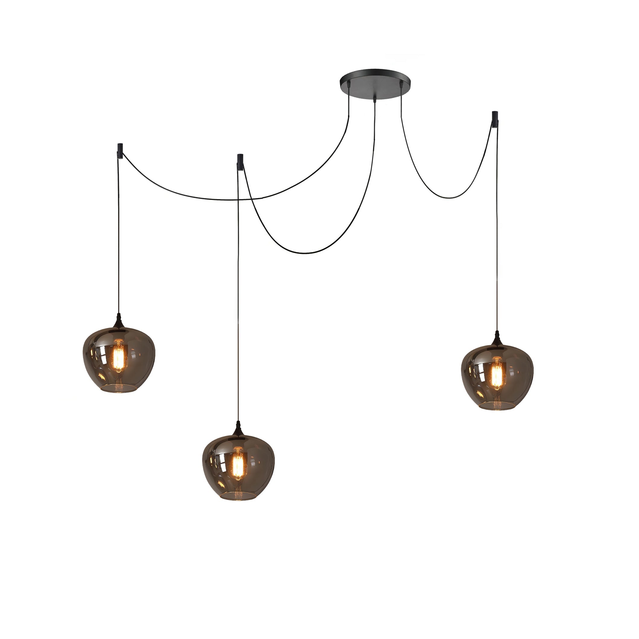 Smoke Gray Shade Minimalist Glass Pendant Light