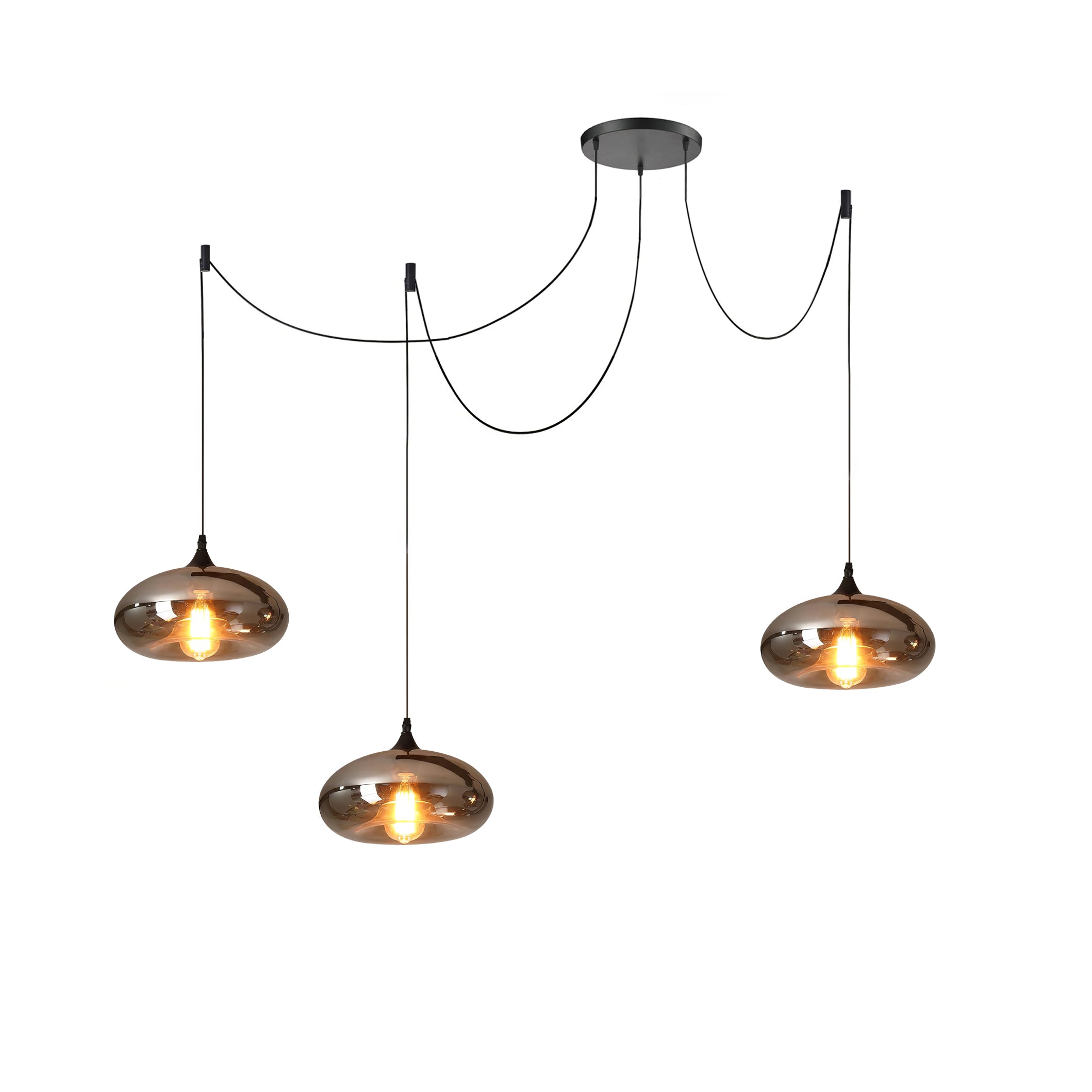 Smoke Gray Shade Minimalist Glass Pendant Light