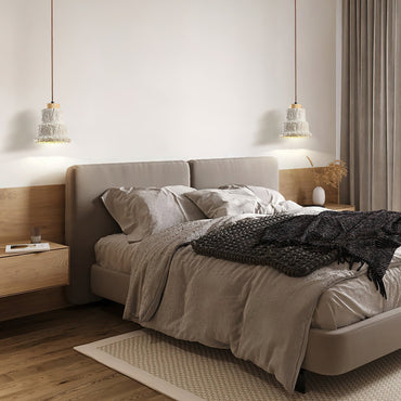 Warm Ambience Layered Travertine Pendant Light