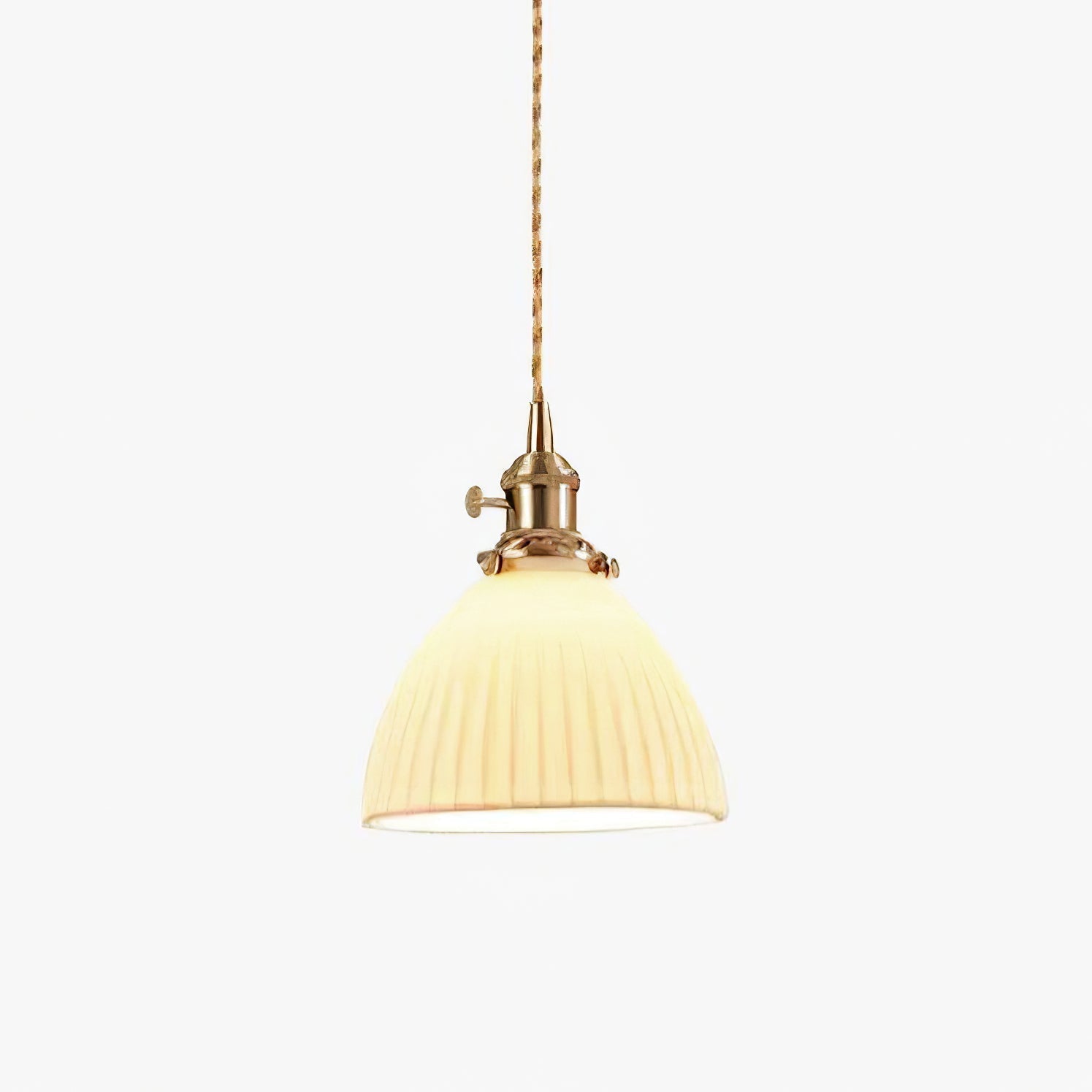 Glass Vintage Pendant Light For Soft Glow With Ceramic Shade