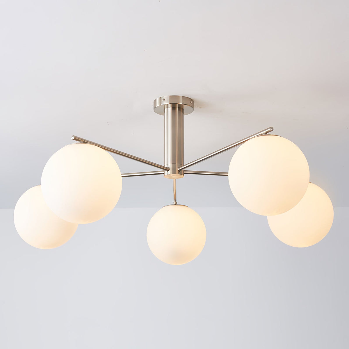 Pendant Light With Gold Nickel Finish Modern LED Glass Globe
