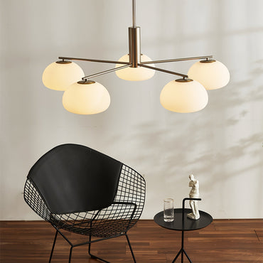 Pendant Light With Gold Nickel Finish Modern LED Glass Globe
