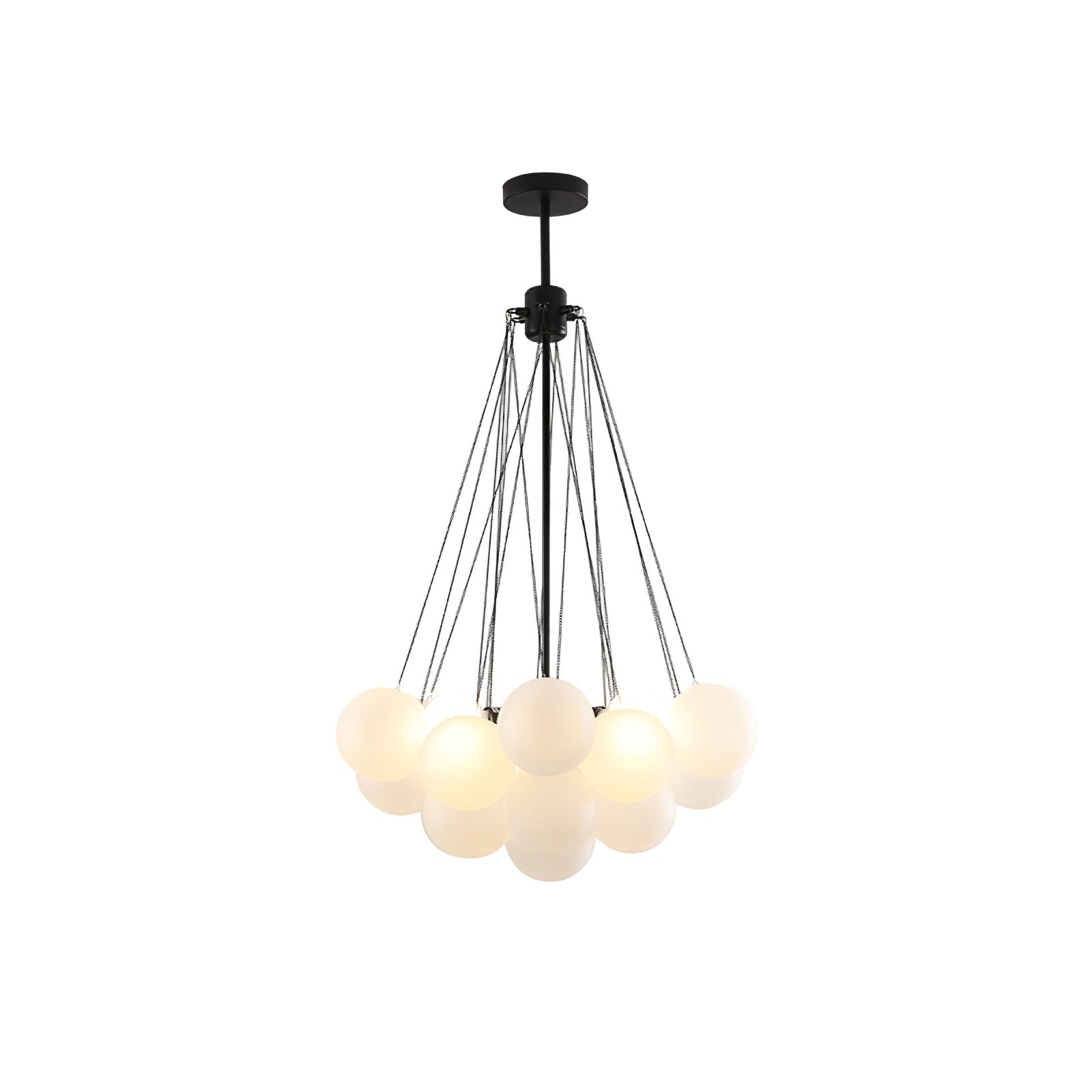 Warm Ambient Glow Frosted Glass Orbs Pendant Light