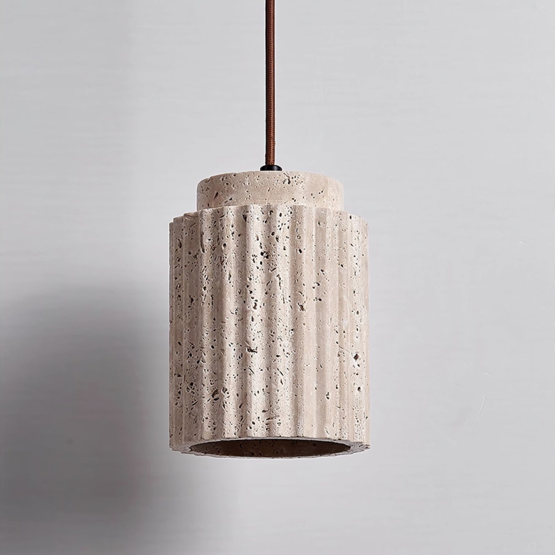 Warm Glow Travertine Ceiling Pendant Light
