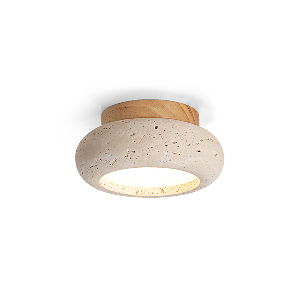 Flush Ceiling Light Ring Mini Travertine