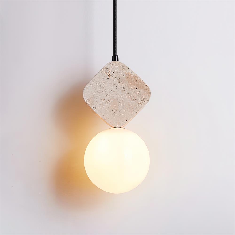 Pendant Light For Warm Ambience Geometric Travertine