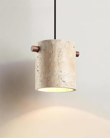 Natural Stone Shade Multi Head Travertine Pendant Lamp