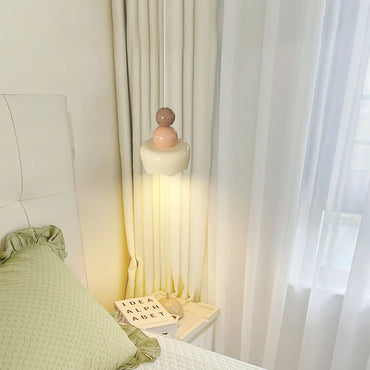 Bedroom Ambience Pendant Light in Cream Resin LED