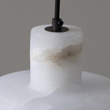 Warm Glow Alabaster Dual Cylindrical Pendant Light
