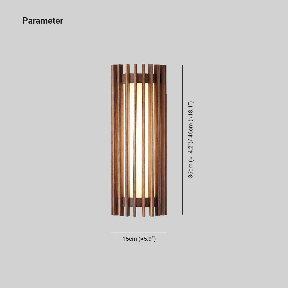 Warm Glow Indoor Walnut Wood Wall Light