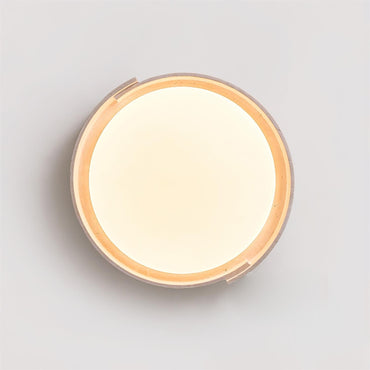 Integrated LED Round Beige Ceiling Light With Travertine