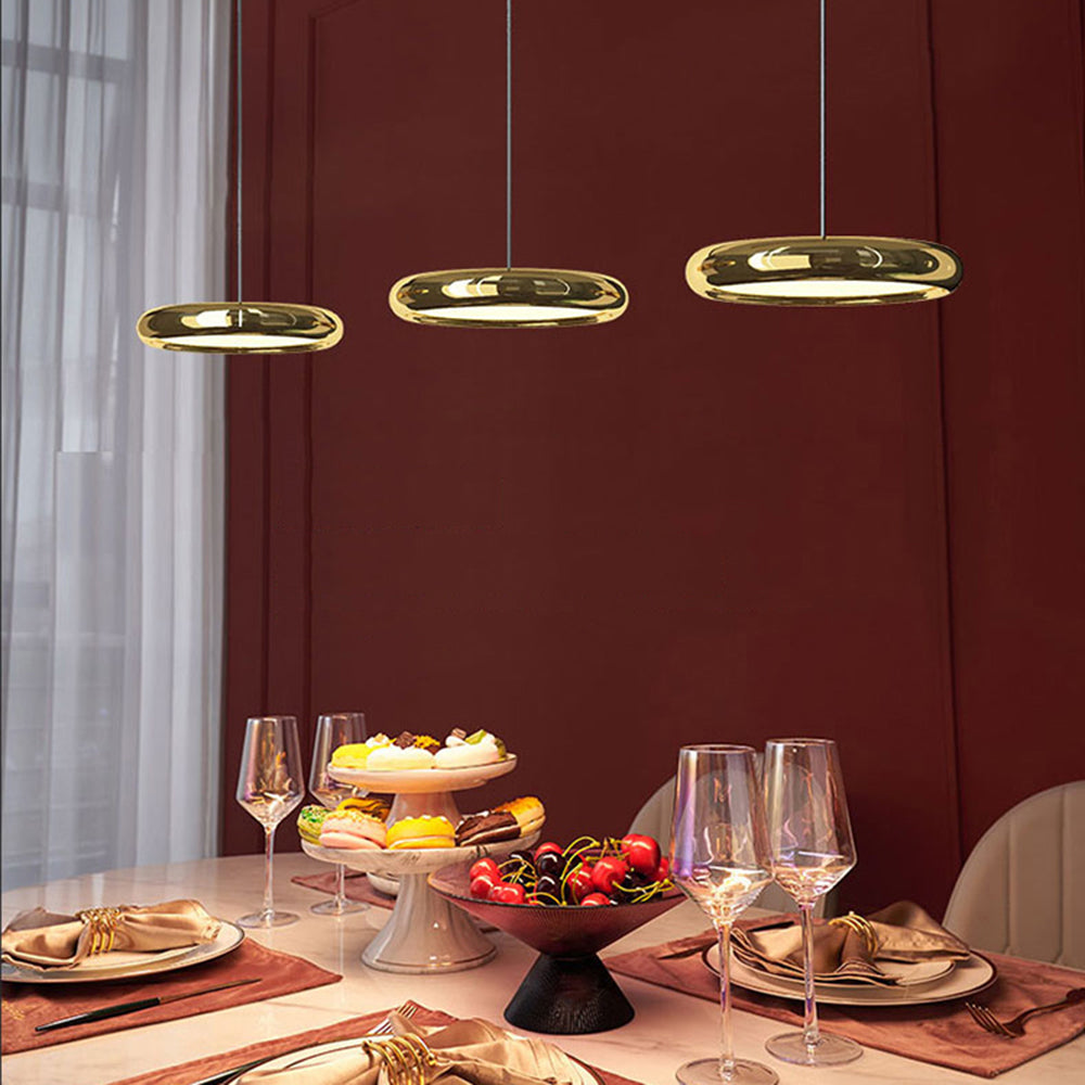 Metal Pendant Light With Acrylic Shade Circular Minimalist