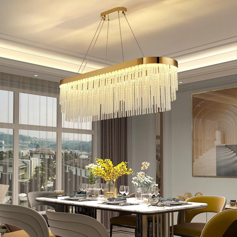 Pendant Light Crystal Gold Spiral for Living Room Ambience
