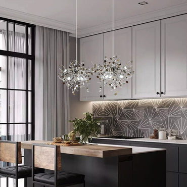 Dimmable Artsy Pendant Light With Stainless Steel Settings