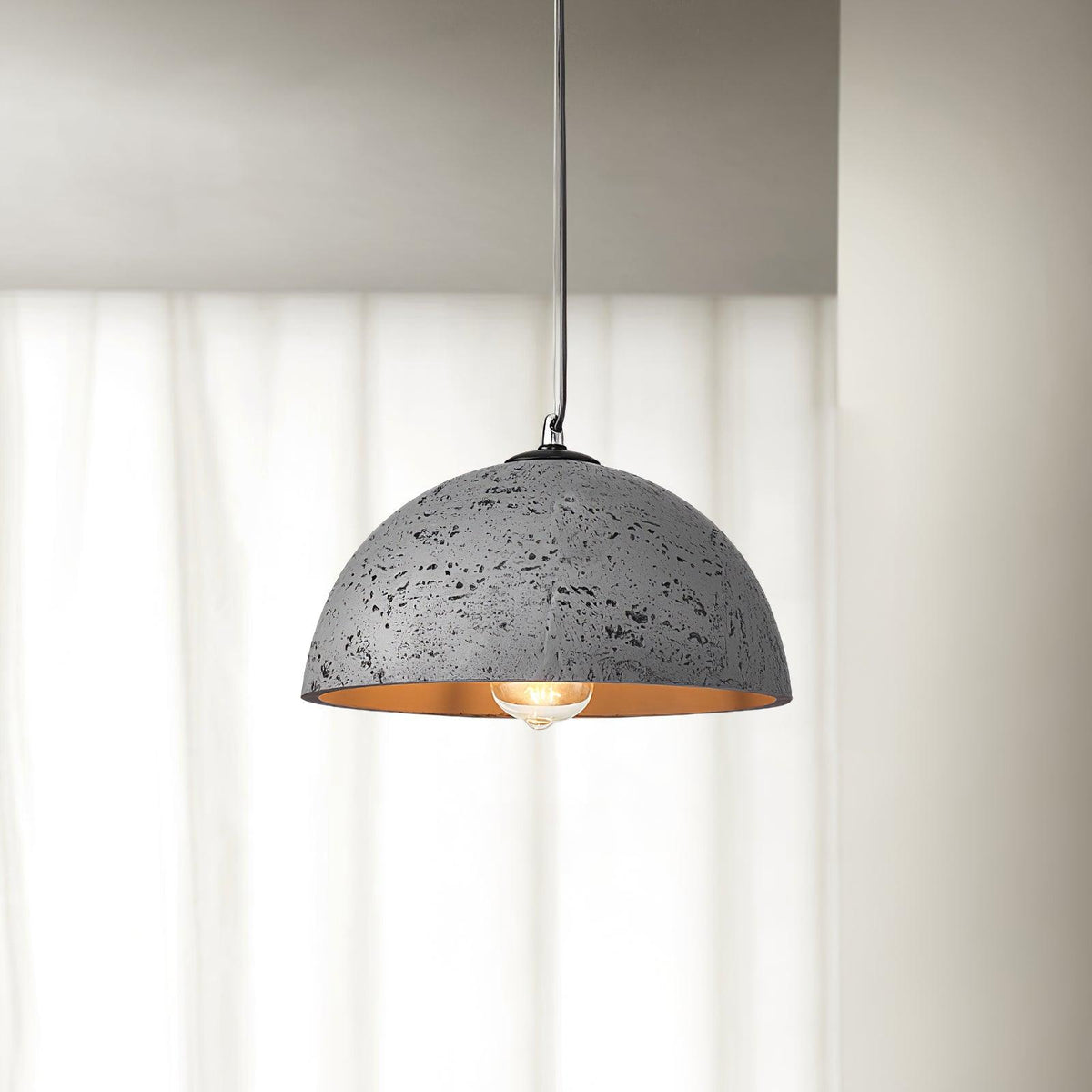 Dome Pendant Light for Kitchens and Dining with Stone Texture