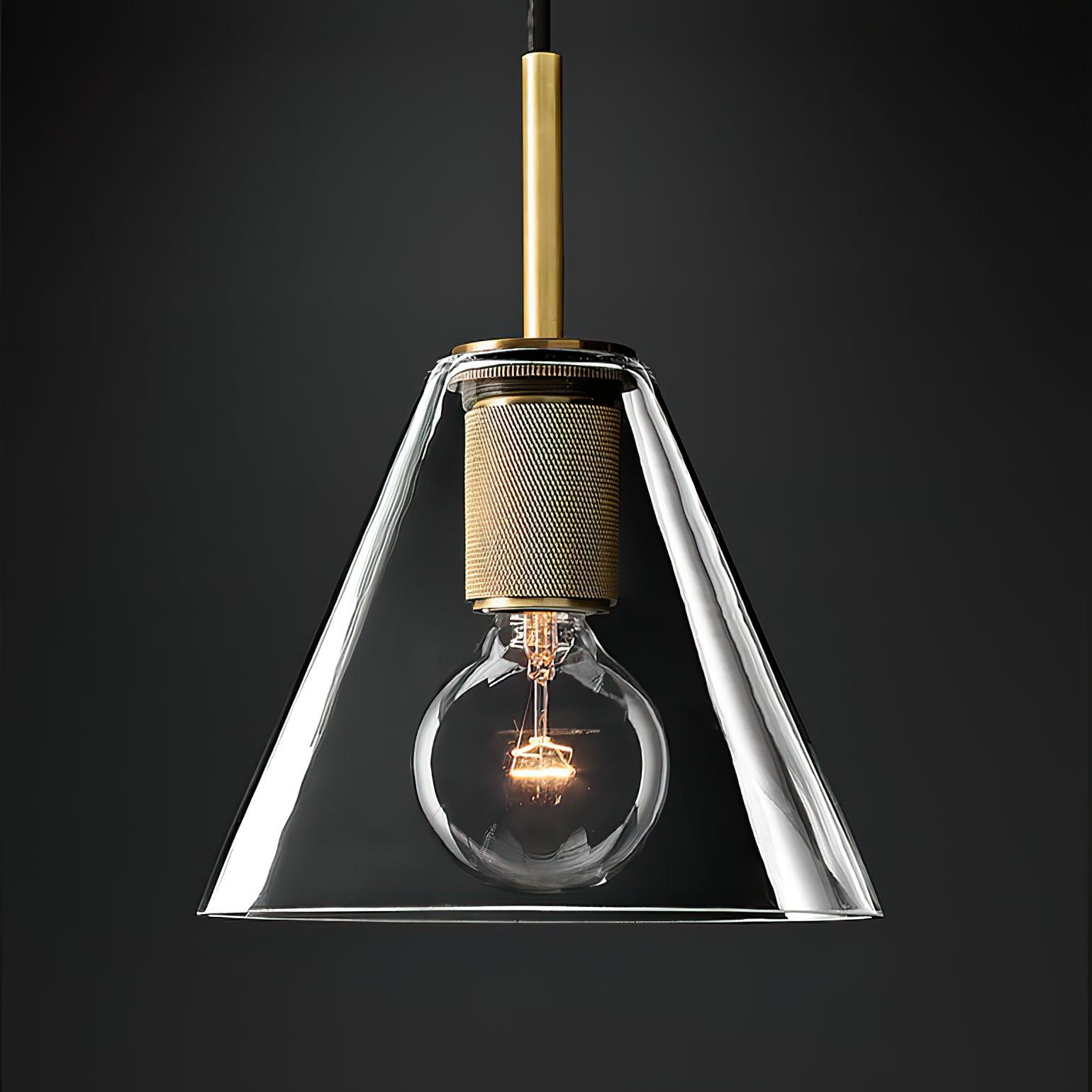 Glass Shade Brass Pendant Light For Kitchen Or Dining